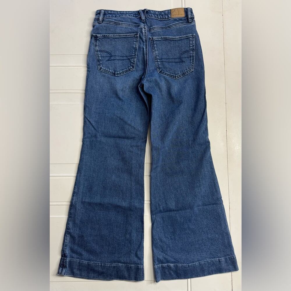 American Eagle Size 2 (29" Waist) High Rise Flare Blue Jeans Stretch Medium Wash - Picture 6 of 7